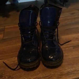 Dark blue rain boots